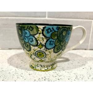 Anthroplogie Kebaya Mandala Floral Footed Mug